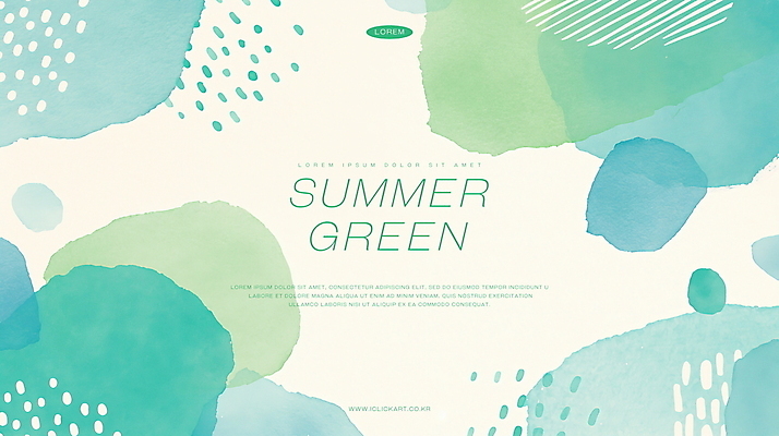 PSD 백그라운드 일러스트 추상 수채화 사람없음 초록색 여름 물방울 겹침 국내일러스트 계절 컬러 무늬 파일형식