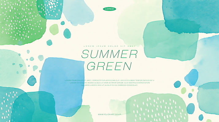PSD 백그라운드 일러스트 추상 수채화 사람없음 초록색 여름 물방울 겹침 국내일러스트 계절 컬러 무늬 파일형식