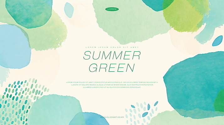 PSD 백그라운드 일러스트 추상 수채화 사람없음 초록색 여름 물방울 겹침 국내일러스트 계절 컬러 무늬 파일형식