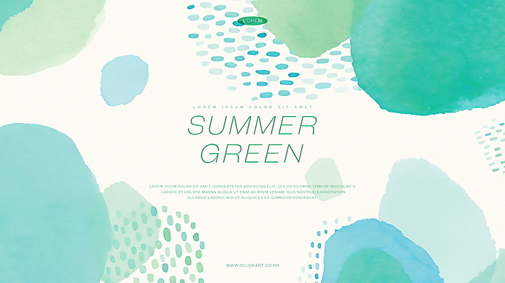 PSD 백그라운드 일러스트 추상 수채화 사람없음 초록색 여름 물방울 겹침 국내일러스트 계절 컬러 무늬 파일형식