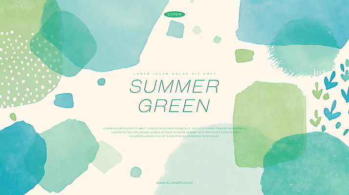 PSD 백그라운드 일러스트 추상 수채화 사람없음 초록색 여름 물방울 겹침 국내일러스트 계절 컬러 무늬 파일형식