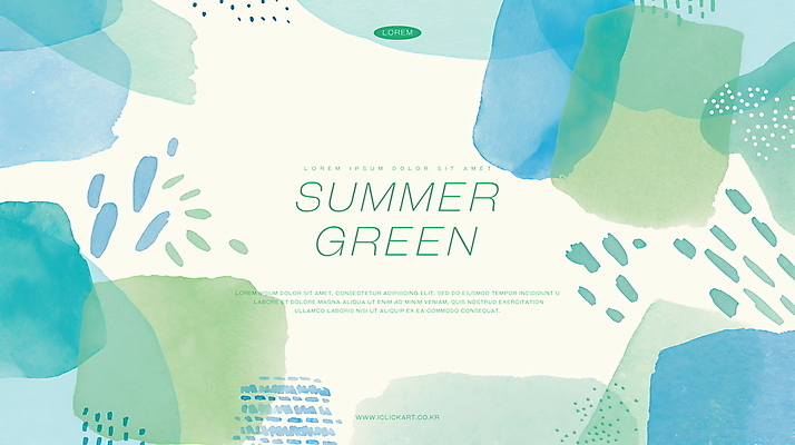 PSD 백그라운드 일러스트 추상 수채화 사람없음 초록색 여름 물방울 겹침 국내일러스트 계절 컬러 무늬 파일형식