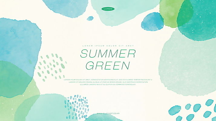 PSD 백그라운드 일러스트 추상 수채화 사람없음 초록색 여름 물방울 겹침 국내일러스트 계절 컬러 무늬 파일형식