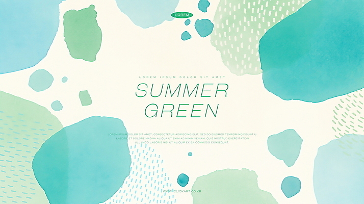 PSD 백그라운드 일러스트 추상 수채화 사람없음 초록색 여름 물방울 겹침 국내일러스트 계절 컬러 무늬 파일형식
