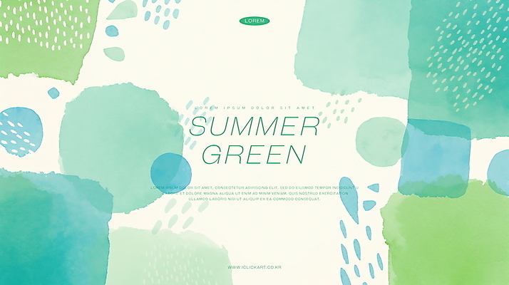PSD 백그라운드 일러스트 추상 수채화 사람없음 초록색 여름 물방울 겹침 국내일러스트 계절 컬러 무늬 파일형식
