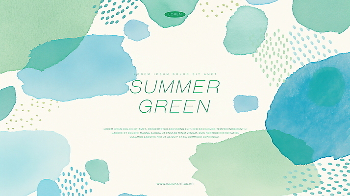 PSD 백그라운드 일러스트 추상 수채화 사람없음 초록색 여름 물방울 겹침 국내일러스트 계절 컬러 무늬 파일형식