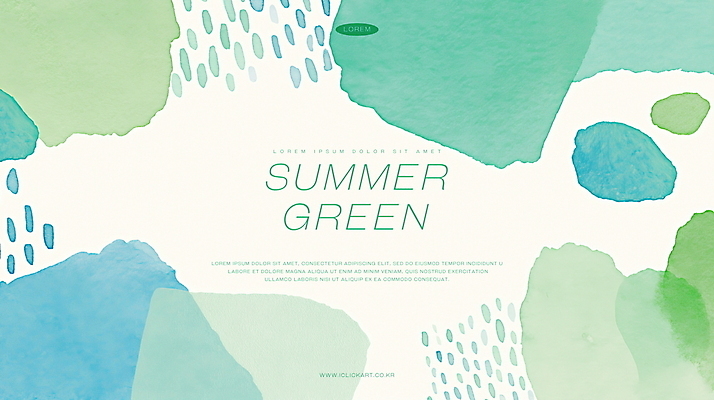 PSD 백그라운드 일러스트 추상 수채화 사람없음 초록색 여름 물방울 겹침 국내일러스트 계절 컬러 무늬 파일형식