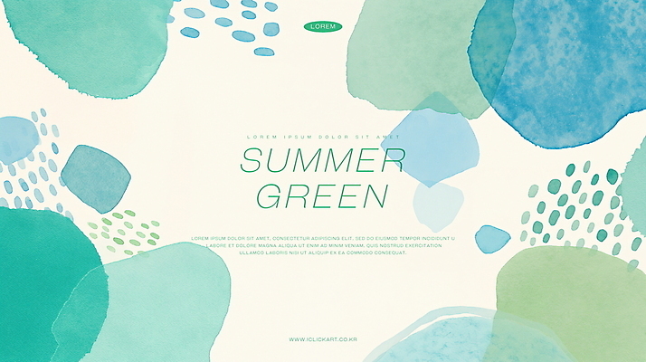 PSD 백그라운드 일러스트 추상 수채화 사람없음 초록색 여름 물방울 겹침 국내일러스트 계절 컬러 무늬 파일형식
