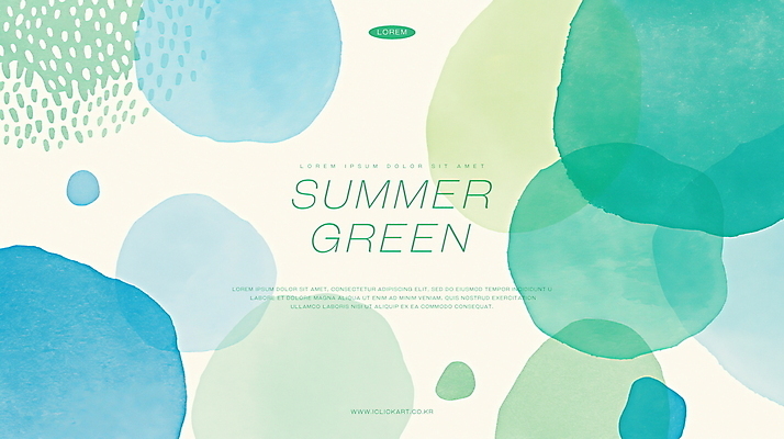 PSD 백그라운드 일러스트 추상 수채화 사람없음 초록색 여름 물방울 겹침 국내일러스트 계절 컬러 무늬 파일형식