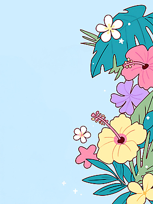 JPG 꽃 백그라운드 잎 일러스트 사람없음 여름 반짝임 컬러풀 열대식물 몬스테라 생동감 트로피컬아트 국내일러스트 AI일러스트 AI콘텐츠 식물 계절 컬러 모션 그림 파일형식