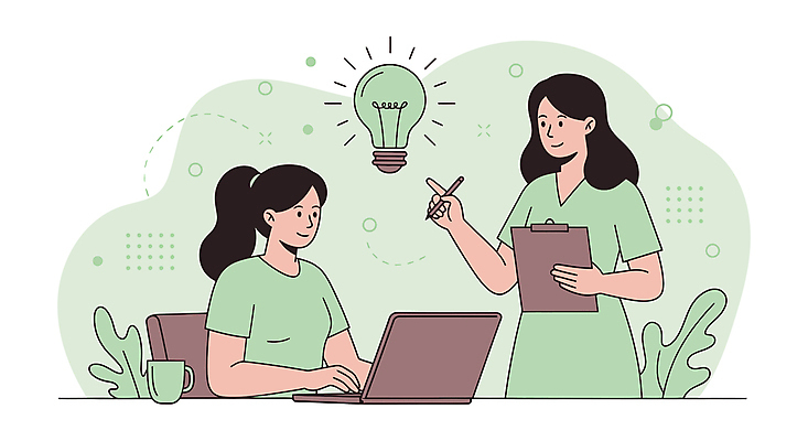 여자 잎 의자 일러스트 전구 아이디어 미소 들기 앉기 성인 두명 컵 비즈니스라이프 펜 타이핑 서류판 성인여자만 국내일러스트 AI파일 식물 라이프스타일 식기 가구 컨셉 모션 표정 사람 필기구 사무용품 여자만 성인만 파일형식 벡터