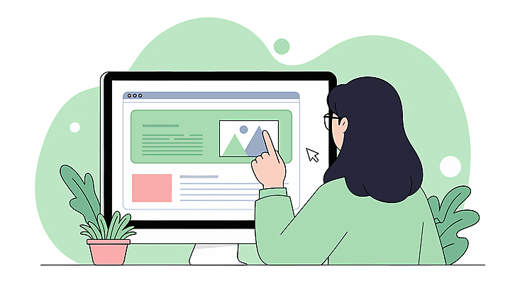 여자 화분 잎 일러스트 한명 앉기 상반신 성인 뒷모습 연두색 비즈니스라이프 모니터 가리킴 커서 인터넷창 성인여자한명만 안경낌 국내일러스트 AI파일 식물 1 라이프스타일 안경 뷰포인트 인터넷 모션 사람 손짓 초록색 컴퓨터 여자한명만 성인여자만 파일형식 벡터