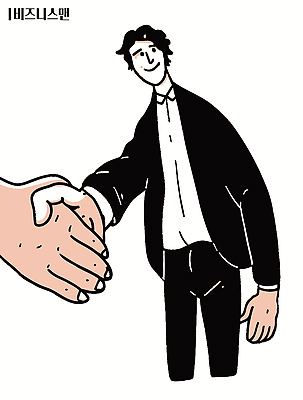 손 남자 일러스트 악수 한명 미소 정장 성인 신체부위 비즈니스라이프 잡기 비즈니스맨 성인남자한명만 국내일러스트 AI파일 1 라이프스타일 옷 비즈니스 모션 표정 사람 손짓 직장인 남자한명만 성인남자만 파일형식 벡터