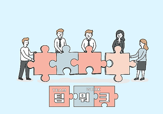 전신 여자 남자 하늘색 일러스트 협력 들기 사람 정장 여러명 성인 직장인 퍼즐조각 맞추기 성인만 국내일러스트 AI파일 직업 옷 조각 다수 모션 파란색 퍼즐 파일형식 벡터