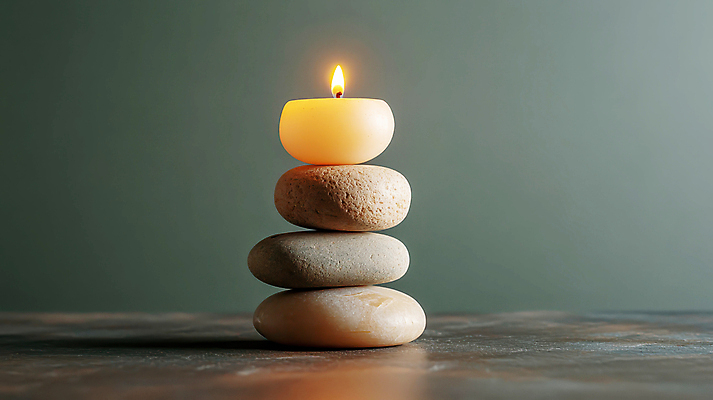 JPG 편집이미지 초 휴식 사람없음 평화 명상 힐링 편집실사 젠 AI포토 AI콘텐츠 컨셉 쌓기 돌_바위 CG 파일형식