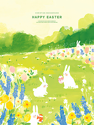 PSD 나무 꽃 기독교 일러스트 수채화 부활절 이벤트 잔디 초원 사람없음 초록색 계란 봄 토끼 부활절계란 감성 국내일러스트 식물 계절 기념일 종교 컬러 컨셉 포유류 반려동물 알 파일형식