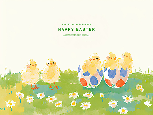 PSD 꽃 기독교 일러스트 수채화 부활절 병아리 이벤트 잔디 초원 사람없음 초록색 계란 봄 부활절계란 감성 국내일러스트 식물 계절 기념일 종교 컬러 컨셉 조류 알 파일형식