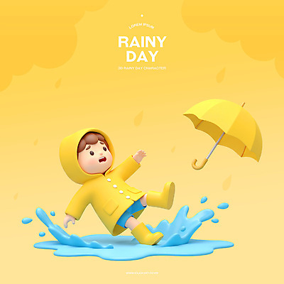 전신 PSD 편집이미지 남자 어린이 우산 3D캐릭터 장화 한명 소년 여름 노란색 3D 귀여움 미끄러짐 튀는물 웅덩이 우비 장마 엉덩방아 소년한명만 편집3D 캐릭터 1 옷 계절 컬러 신발 컨셉 모션 사람 비_날씨 디지털합성 액체표현 스플래쉬 남자한명만 소년만 파일형식