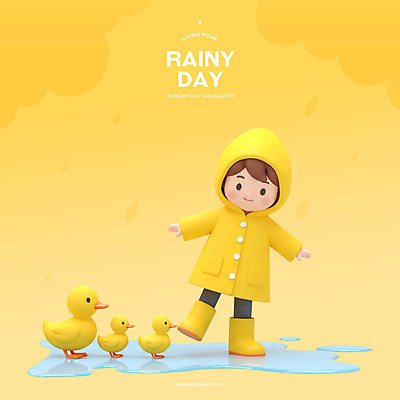 전신 PSD 편집이미지 남자 어린이 3D캐릭터 장화 한명 소년 여름 노란색 3D 귀여움 웅덩이 우비 장마 동물가족 오리새끼 소년한명만 편집3D 캐릭터 1 옷 계절 새끼 컬러 신발 컨셉 가족 오리 사람 비_날씨 디지털합성 남자한명만 소년만 파일형식