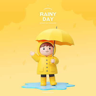전신 PSD 편집이미지 남자 어린이 우산 3D캐릭터 장화 한명 들기 소년 여름 노란색 3D 귀여움 인사 웅덩이 손인사 우비 장마 소년한명만 편집3D 캐릭터 1 옷 계절 컬러 신발 컨셉 모션 사람 예절 비_날씨 디지털합성 남자한명만 소년만 파일형식
