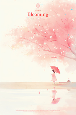 전신 PSD 여자 꽃잎 호수 분홍색 일러스트 우산 수채화 한명 들기 성인 반사 봄풍경 벚꽃 감성 꽃비 성인여자한명만 국내일러스트 1 꽃 컬러 컨셉 모션 사람 풍경 봄 여자한명만 성인여자만 파일형식