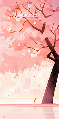 전신 PSD 여자 꽃잎 분홍색 일러스트 수채화 한명 성인 봄풍경 벚꽃 감성 꽃비 성인여자한명만 국내일러스트 1 꽃 컬러 컨셉 사람 풍경 봄 여자한명만 성인여자만 파일형식