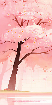 PSD 꽃잎 호수 분홍색 일러스트 수채화 잔디 사람없음 반사 봄풍경 벚꽃 감성 꽃비 국내일러스트 식물 꽃 컬러 컨셉 풍경 봄 파일형식