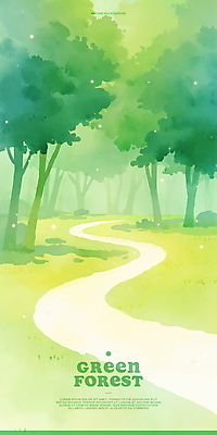 PSD 일러스트 자연 잔디 사람없음 연두색 평화 풀 숲 숲길 국내일러스트 식물 길 컨셉 초록색 생태계 파일형식