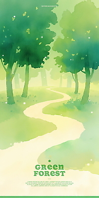 PSD 일러스트 자연 잔디 사람없음 연두색 평화 풀 숲 숲길 국내일러스트 식물 길 컨셉 초록색 생태계 파일형식