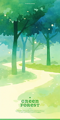 PSD 일러스트 자연 잔디 사람없음 연두색 반짝임 평화 풀 숲 숲길 국내일러스트 식물 길 컨셉 모션 초록색 생태계 파일형식