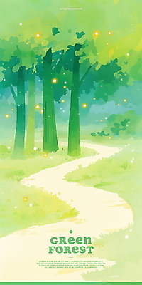 PSD 일러스트 자연 잔디 사람없음 연두색 반짝임 평화 풀 숲 숲길 반딧불이 국내일러스트 식물 길 곤충 컨셉 모션 초록색 생태계 파일형식