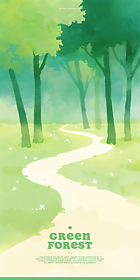 PSD 일러스트 자연 잔디 사람없음 연두색 평화 풀 숲 숲길 국내일러스트 식물 길 컨셉 초록색 생태계 파일형식