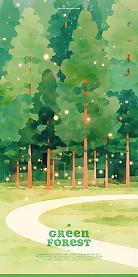 PSD 일러스트 자연 잔디 사람없음 연두색 반짝임 평화 풀 숲 숲길 반딧불이 국내일러스트 식물 길 곤충 컨셉 모션 초록색 생태계 파일형식