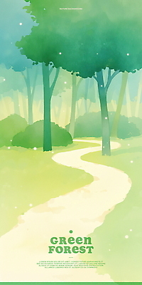 PSD 일러스트 자연 잔디 사람없음 연두색 평화 풀 숲 숲길 국내일러스트 식물 길 컨셉 초록색 생태계 파일형식