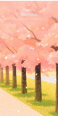 PSD 공원 꽃잎 분홍색 일러스트 잔디 사람없음 봄풍경 벚나무 가로수 나무그늘 국내일러스트 나무 식물 공공시설 꽃 컬러 풍경 봄 벚꽃 그늘 파일형식