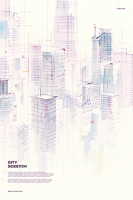 PSD 선 일러스트 수채화 사람없음 도시풍경 스케치 그림 빌딩숲 국내일러스트 미술 풍경 빌딩 도시 파일형식