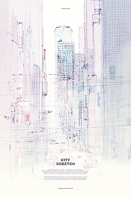 PSD 도로 선 일러스트 자동차 수채화 거리 사람없음 도시풍경 고층빌딩 신호등 스케치 그림 국내일러스트 길 육상교통 교통시설 미술 풍경 빌딩 도시 파일형식