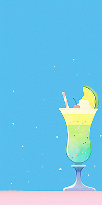 JPG 하늘색 일러스트 아이스크림 빨대 사람없음 체리 멜론 메론소다 음료수컵 청량 국내일러스트 AI일러스트 AI콘텐츠 음료 과일 디저트 컵 파란색 파일형식