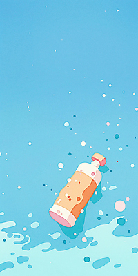 JPG 바다 하늘색 일러스트 사람없음 떠있는 병음료 청량 국내일러스트 AI일러스트 AI콘텐츠 음료 모션 파란색 파일형식