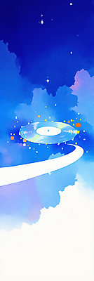 JPG 세로배너 길 일러스트 밤하늘 수채화 사람없음 파란색 반짝임 국내일러스트 AI일러스트 AI콘텐츠 배너 컬러 모션 하늘 세로 야간 파일형식