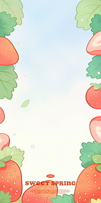 PSD 일러스트 딸기 단면 프레임 사람없음 빨간색 초록색 봄 딸기잎 국내일러스트 계절 컬러 잎 과일 파일형식