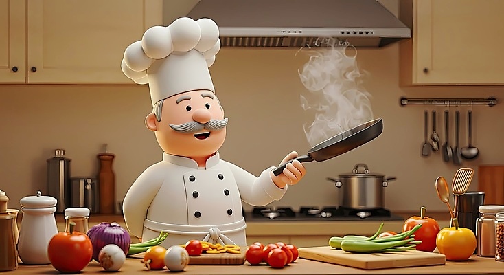 JPG 편집이미지 노년 남자 토마토 호박 도마 마늘 요리사모자 한명 미소 들기 상반신 노후 갈색 3D 주방 조미료 프라이팬 연기 가스레인지 냄비 조리복 서랍장 뒷짐 조리대 뒤집개 적양파 조미료병 환기구 노인남자한명만 편집3D AI컴퓨터그래픽 AI콘텐츠 모자_잡화 1 컬러 가구 유니폼 채소 모션 주방용품 양파 표정 사람 성인 요리사 가전제품 레인지 솥 디지털합성 환풍기 향미료 병_담는 남자한명만 노인남자만 파일형식