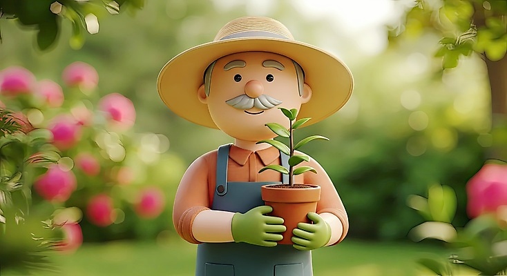 JPG 나무 편집이미지 노년 남자 꽃 화분 장갑 한명 미소 들기 잔디 상반신 연두색 노후 3D 앞치마 풀 농부 밀짚모자 노인남자한명만 편집3D AI컴퓨터그래픽 AI콘텐츠 식물 직업 모자_잡화 1 잡화 모션 표정 사람 성인 초록색 디지털합성 남자한명만 노인남자만 파일형식