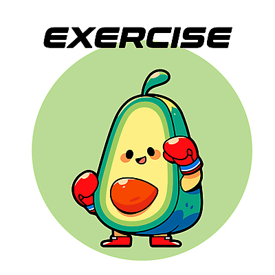 일러스트 미소 사람없음 운동 손들기 권투 권투글러브 아보카도 아보카도캐릭터 일러캐릭터 AI파일 캐릭터 과일 모션 표정 건강 격투기 글러브 파일형식 벡터