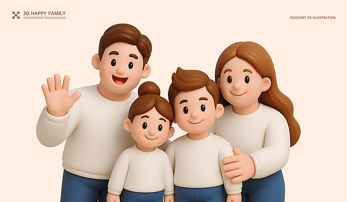 PSD 편집이미지 여자 남자 행복 어린이 가족 소녀 소년 여러명 상반신 성인 3D 화목 손인사 살구색 편집3D 감정 컬러 다수 컨셉 관계 사람 인사 디지털합성 파일형식