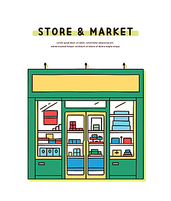 일러스트 창문 사람없음 초록색 장난감 문 상점 장난감가게 국내일러스트 AI파일 컬러 파일형식 벡터
