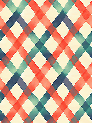 JPG 백그라운드 패턴 일러스트 수채화 사람없음 빨간색 초록색 국내일러스트 타탄체크 AI일러스트 AI콘텐츠 컬러 무늬 체크무늬 파일형식