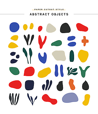 도형 스티커 잎 일러스트 추상 사람없음 세트 컬러풀 페이퍼아트 오브젝트 엘리먼트 국내일러스트 AI파일 식물 컬러 무늬 파일형식 벡터