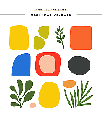 도형 스티커 잎 일러스트 추상 사람없음 세트 컬러풀 페이퍼아트 오브젝트 엘리먼트 국내일러스트 AI파일 식물 컬러 무늬 파일형식 벡터