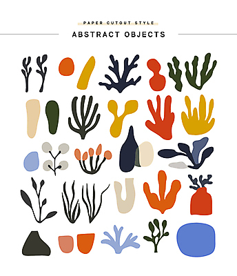 도형 스티커 잎 일러스트 추상 사람없음 세트 컬러풀 페이퍼아트 오브젝트 엘리먼트 국내일러스트 AI파일 식물 컬러 무늬 파일형식 벡터